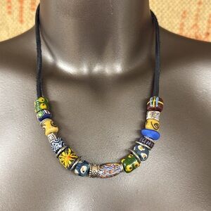 Jes MaHarry one of a kind unisex trade bead necklace/hatband. New in box!